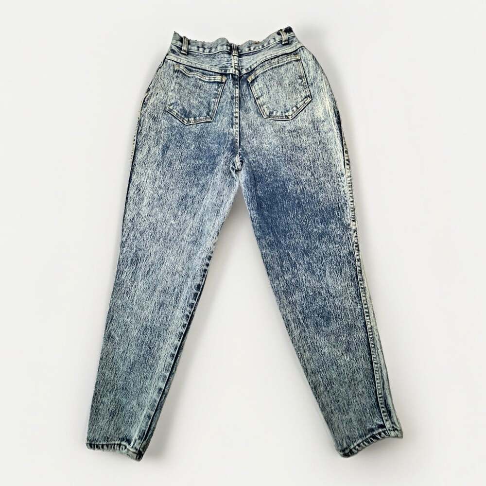 Vintage 80s No Excuses Mom Jeans Womens 24x28 Blue Acid Wash High Rise Tapered
